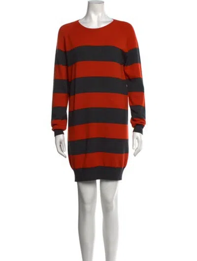Pre-owned Stella Mccartney Virgin Wool Knee-length Dress In Orange