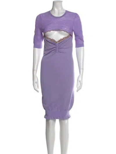 Pre-owned Stella Mccartney Virgin Wool Midi Length Dress W/ Tags In Purple