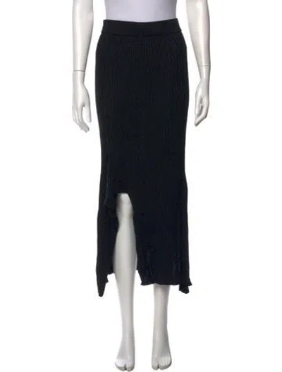Pre-owned Stella Mccartney Virgin Wool Midi Length Skirt In Black