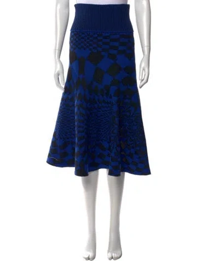 Pre-owned Stella Mccartney Virgin Wool Midi Length Skirt In Blue