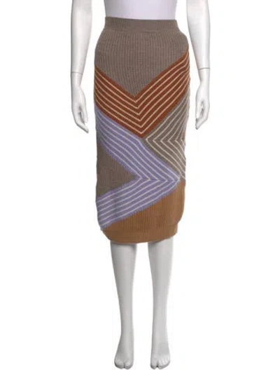 Pre-owned Stella Mccartney Virgin Wool Midi Length Skirt W/ Tags In Gray