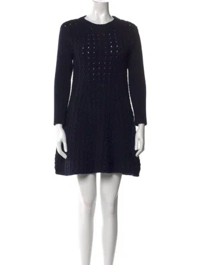 Pre-owned Stella Mccartney Virgin Wool Mini Dress In Blue