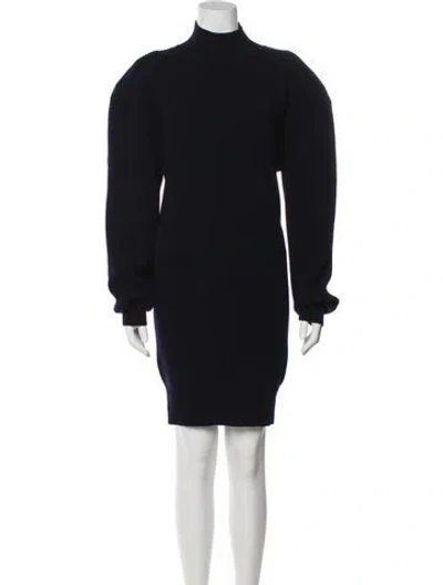 Pre-owned Stella Mccartney Virgin Wool Mini Dress W/ Tags In Blue