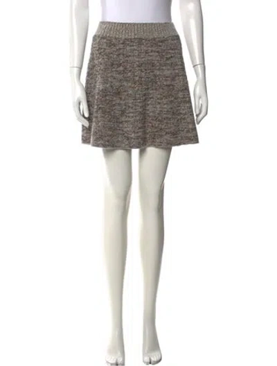 Pre-owned Stella Mccartney Virgin Wool Mini Skirt In Brown
