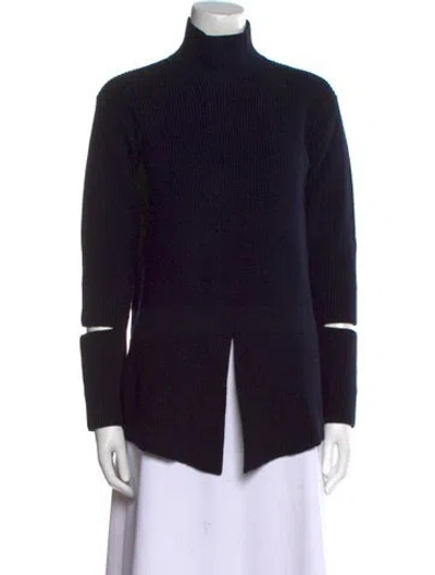Pre-owned Stella Mccartney Virgin Wool Mock Neck Sweater In Black