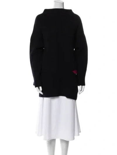 Pre-owned Stella Mccartney Virgin Wool Mock Neck Sweater In Black