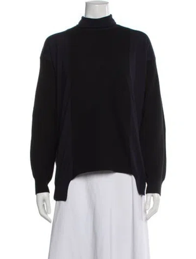 Pre-owned Stella Mccartney Virgin Wool Mock Neck Sweater In Black