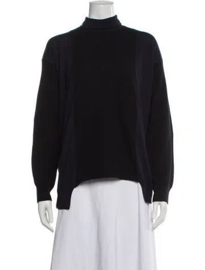 Pre-owned Stella Mccartney Virgin Wool Mock Neck Sweater In Black