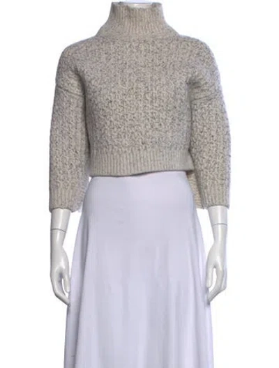 Pre-owned Stella Mccartney Virgin Wool Mock Neck Sweater In Neutrals