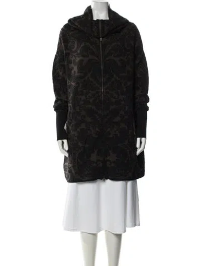 Pre-owned Stella Mccartney Virgin Wool Paisley Print Jacket In Black