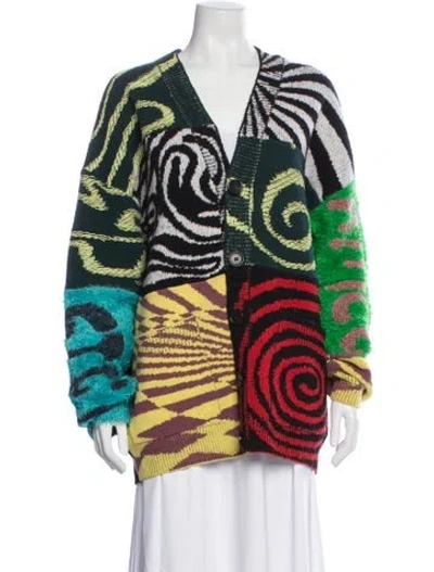 Pre-owned Stella Mccartney Virgin Wool Patterned Sweater In Black
