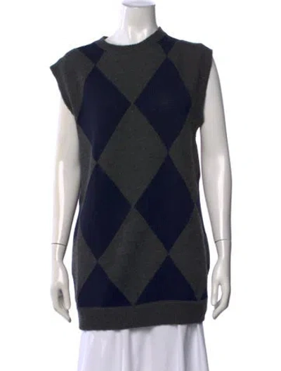 Pre-owned Stella Mccartney Virgin Wool Patterned Sweater In Black