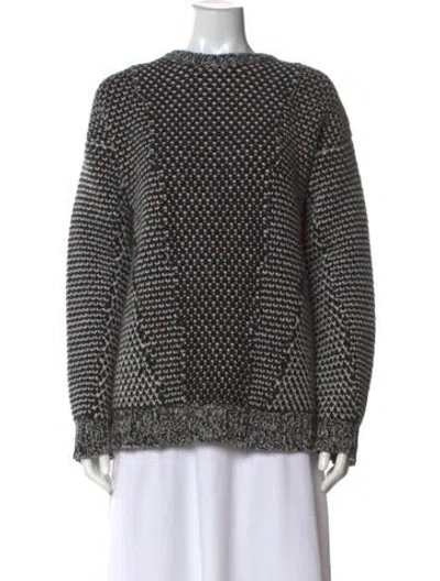 Pre-owned Stella Mccartney Virgin Wool Patterned Sweater In Black