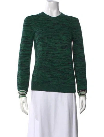 Pre-owned Stella Mccartney Virgin Wool Patterned Sweater In Green