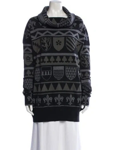 Pre-owned Stella Mccartney Virgin Wool Patterned Sweater In Green