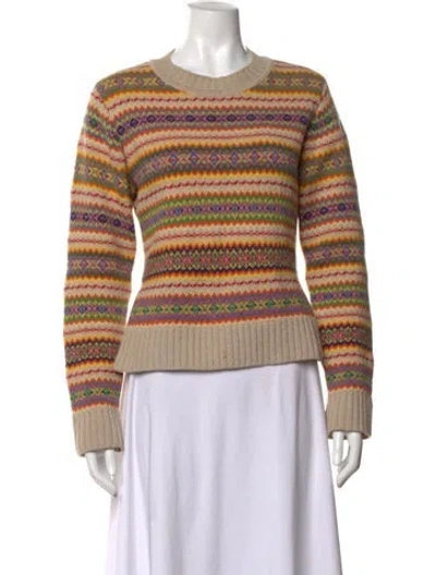Pre-owned Stella Mccartney Virgin Wool Patterned Sweater In Yellow