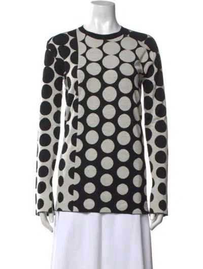 Pre-owned Stella Mccartney Virgin Wool Polka Dot Print Sweater In Black