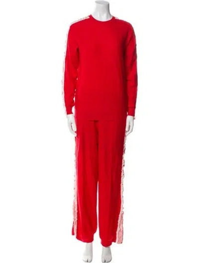 Pre-owned Stella Mccartney Virgin Wool Printed Pant Set In Red
