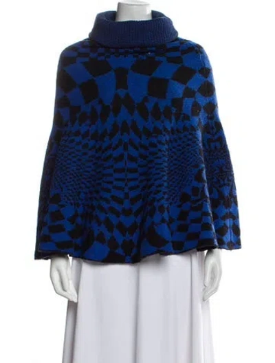Pre-owned Stella Mccartney Virgin Wool Printed Sweater In Blue