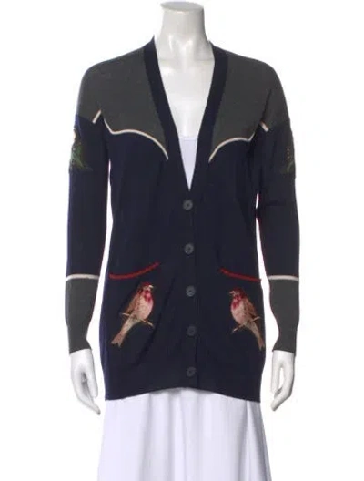 Pre-owned Stella Mccartney Virgin Wool Printed Sweater In Blue