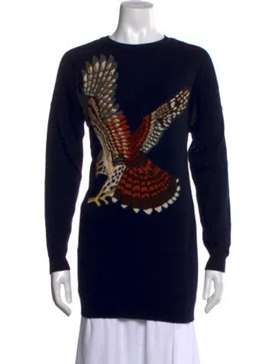 Pre-owned Stella Mccartney Virgin Wool Printed Sweater In Blue