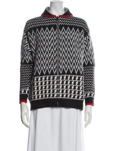Pre-owned Stella Mccartney Virgin Wool Printed Sweater In Gray