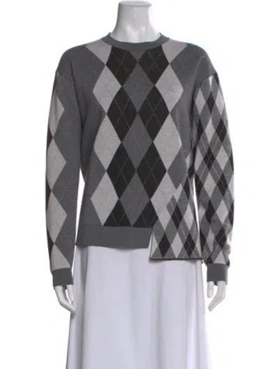 Pre-owned Stella Mccartney Virgin Wool Printed Sweater In Gray
