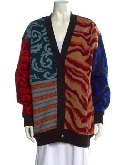 Pre-owned Stella Mccartney Virgin Wool Printed Sweater In Red