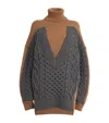 Stella Mccartney Paneled Wool Turtleneck Sweater In Multi