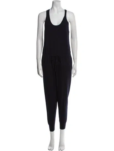 Pre-owned Stella Mccartney Virgin Wool Scoop Neck Jumpsuit In Blue