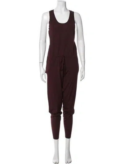 Pre-owned Stella Mccartney Virgin Wool Scoop Neck Jumpsuit In Burgundy