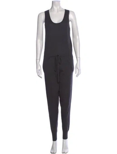 Pre-owned Stella Mccartney Virgin Wool Scoop Neck Jumpsuit In Gray