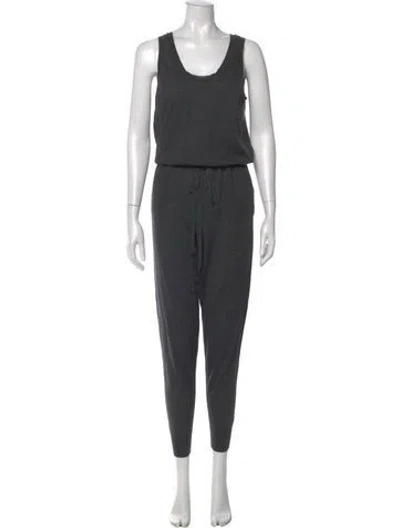 Pre-owned Stella Mccartney Virgin Wool Scoop Neck Jumpsuit In Gray