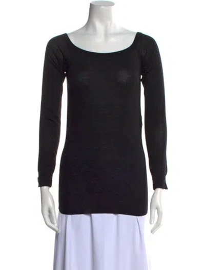 Pre-owned Stella Mccartney Virgin Wool Scoop Neck Sweater In Black