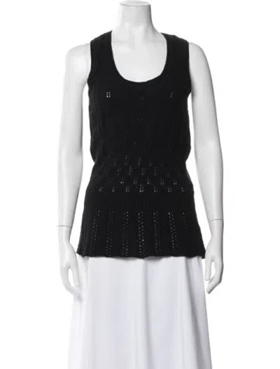 Pre-owned Stella Mccartney Virgin Wool Scoop Neck Sweater In Black