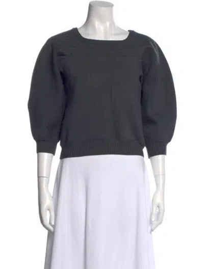 Pre-owned Stella Mccartney Virgin Wool Scoop Neck Sweater In Gray