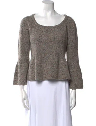 Pre-owned Stella Mccartney Virgin Wool Scoop Neck Sweater In Gray