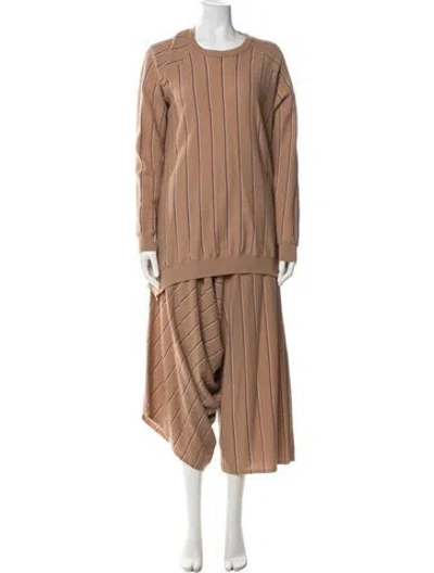 Pre-owned Stella Mccartney Virgin Wool Striped Set In Neutral