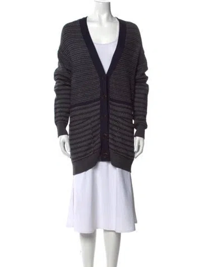 Pre-owned Stella Mccartney Virgin Wool Striped Sweater In Blue