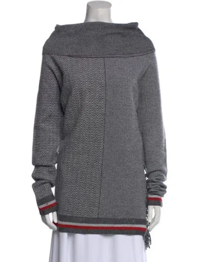 Pre-owned Stella Mccartney Virgin Wool Striped Sweater In Gray