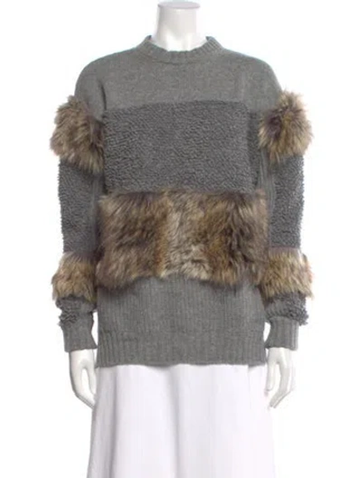 Pre-owned Stella Mccartney Virgin Wool Striped Sweater In Gray