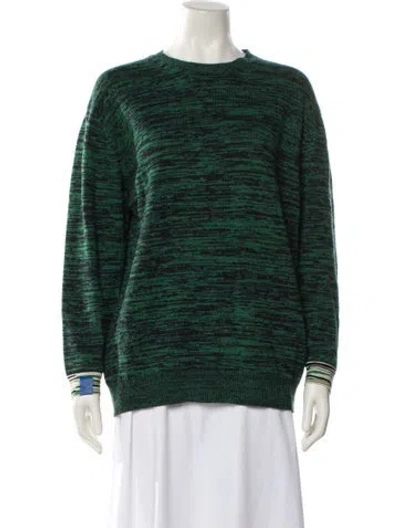 Pre-owned Stella Mccartney Virgin Wool Striped Sweater In Green