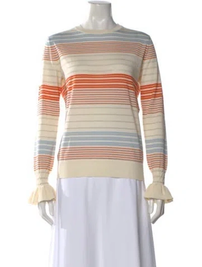 Pre-owned Stella Mccartney Virgin Wool Striped Sweater In Orange