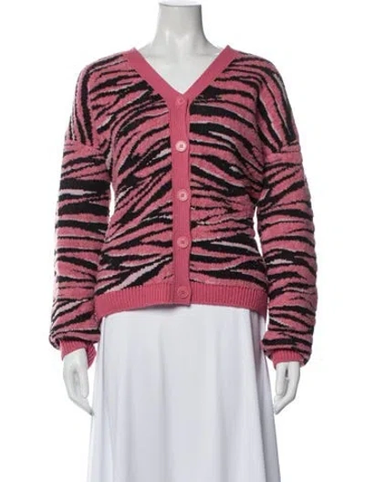 Pre-owned Stella Mccartney Virgin Wool Striped Sweater In Pink
