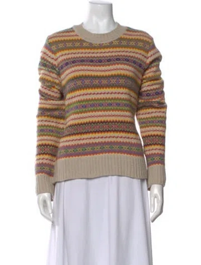 Pre-owned Stella Mccartney Virgin Wool Striped Sweater In Yellow