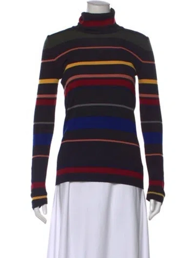 Pre-owned Stella Mccartney Virgin Wool Striped Top In Black