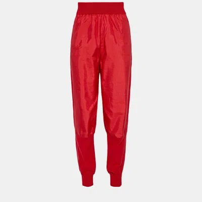 Pre-owned Stella Mccartney Virgin Wool Tapered Pants 44 In Red