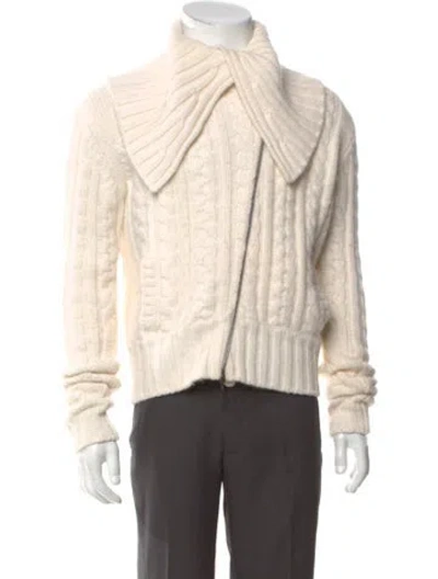 Pre-owned Stella Mccartney Virgin Wool Turtleneck Cardigan In Neutral