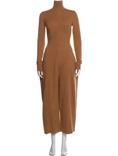 Pre-owned Stella Mccartney Virgin Wool Turtleneck Jumpsuit In Neutrals