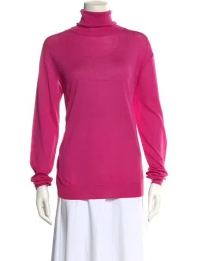 Pre-owned Stella Mccartney Virgin Wool Turtleneck Sweater In Pink